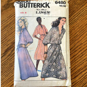 Vintage 1970s Butterick 6480 Sewing Pattern Size XS Dress Top Skirt COMPLETE